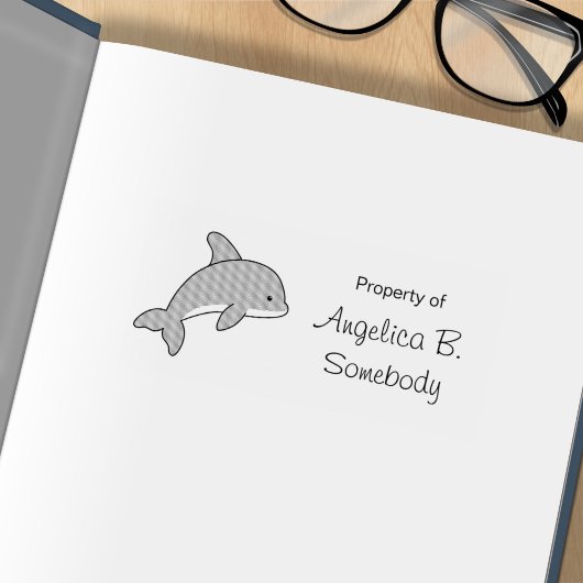 Cartoon Jumping Dolphin Rubberstempel