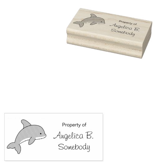 Cartoon Jumping Dolphin Rubberstempel (Gestempeld)