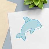 Cartoon Jumping Dolphin Zelfinktende Stempel