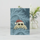 Cartoon Jumping Spider Christmas Cards Feestdagenkaart (Staand voorkant)