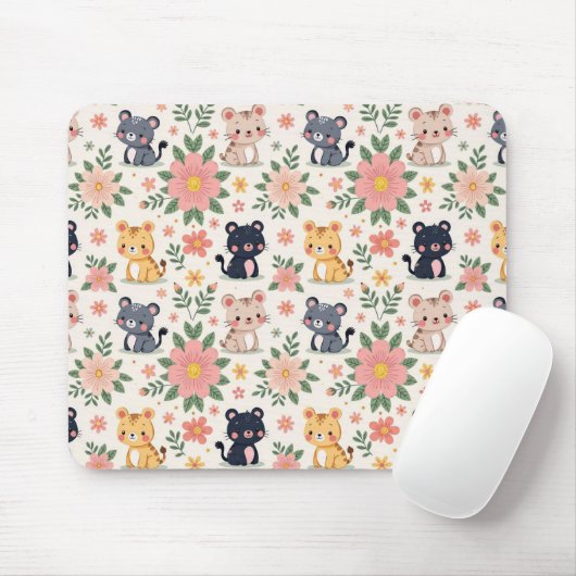 Cartoon Jungle Cats Muismat (Met muis)