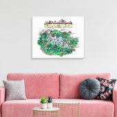 Cartoon kaart Tour du Mont Blanc - canvas 20" x 16 (Insitu (Woonkamer))