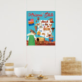 Cartoon Kaart van Arizona Poster (Keuken)
