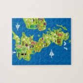 Cartoon Kaart van de Britse puzzel (Horizontaal)