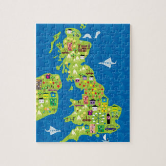 Cartoon Kaart van de Britse puzzel