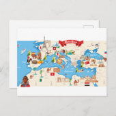 Cartoon kaart van de Middellandse Zee (Voorkant / Achterkant)