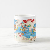 Cartoon kaart van de Middellandse Zee Koffiemok (Center)