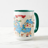 Cartoon kaart van de Middellandse Zee Mok (Voorkant rechts)