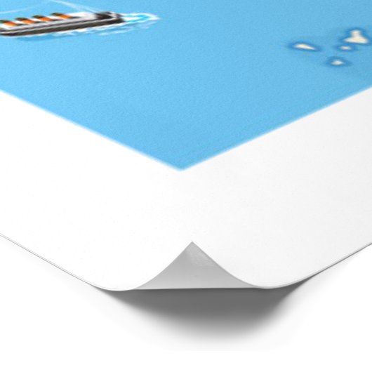 Cartoon kaart van de Middellandse Zee Poster (Hoek)