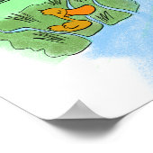 Cartoon Kaart van een Imaginaire Stad van de Haven Poster (Hoek)