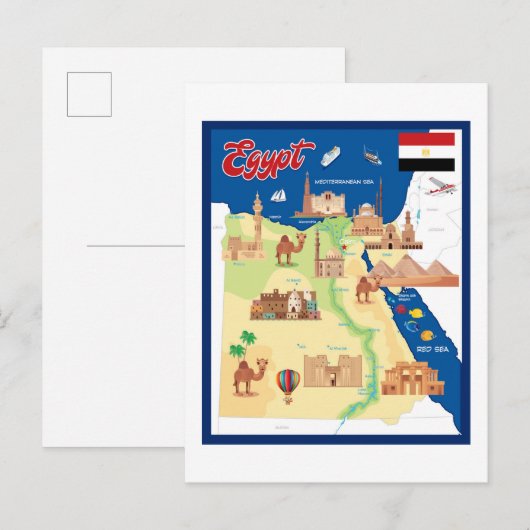 Cartoon Kaart van Egypte (Voorkant / Achterkant)