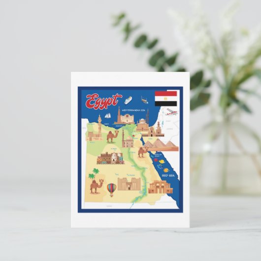 Cartoon Kaart van Egypte (Staand voorkant)