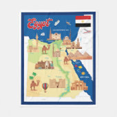 Cartoon Kaart van Egypte Fleece Deken (Voorkant)