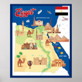 Cartoon Kaart van Egypte Poster (Voorkant)