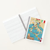 Cartoon Kaart van Italië Notitieboek (Binnen)