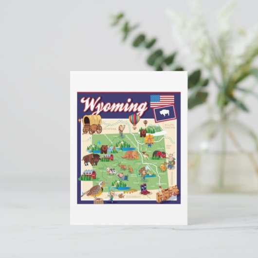 Cartoon Kaart Wyoming (Staand voorkant)