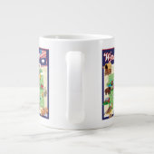 Cartoon Kaart Wyoming Grote Koffiekop (Achterkant)