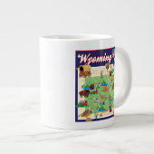 Cartoon Kaart Wyoming Grote Koffiekop (Voorkant rechts)