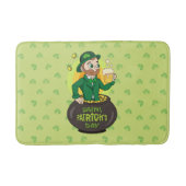 Cartoon kabouter in een gouden pot met een pint badmat (Voorkant)