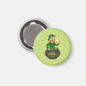 Cartoon kabouter in een gouden pot met een pint magneet (Voorkant / Achterkant)