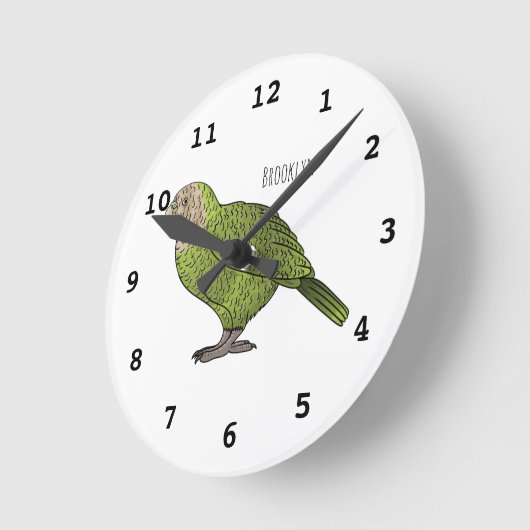 Cartoon Kakapo Ronde Klok (Hoek)