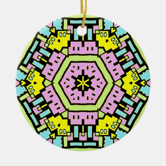 Cartoon Kaleidoscoop 01 Keramisch Ornament (Voorkant)
