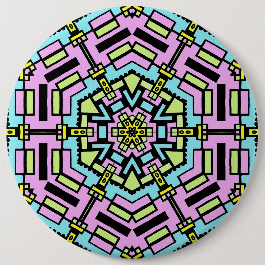 Cartoon Kaleidoscoop - kolossaal Ronde Button 6,0 Cm (Voorkant)
