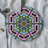 Cartoon Kaleidoscoop - kolossaal Ronde Button 6,0 Cm (In situ)