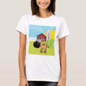 Cartoon kalf op een Boerderij T-shirt (Voorkant)