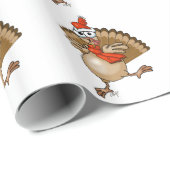 Cartoon kalkoen met een Santa Hat. Cadeaupapier (Rol Hoek)