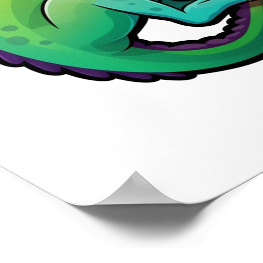 Cartoon kameleon illustratie poster (Hoek)