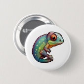Cartoon kameleon illustratie ronde button 5,7 cm (Voorkant /achterkant)