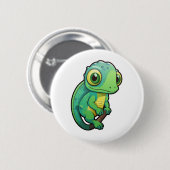 Cartoon kameleon illustratie ronde button 5,7 cm (Voorkant /achterkant)