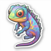 Cartoon kameleon illustratie sticker (Voorkant)