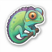 Cartoon kameleon illustratie sticker (Voorkant)