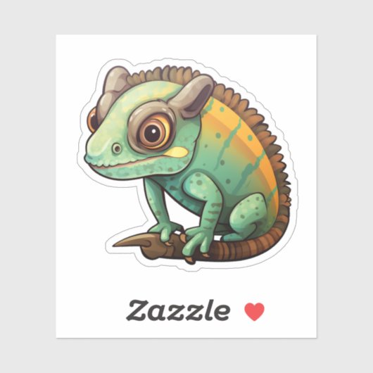 Cartoon kameleon illustratie sticker (Vel)