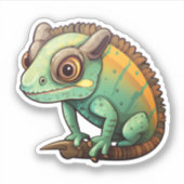 Cartoon kameleon illustratie sticker (Voorkant)