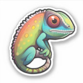 Cartoon kameleon illustratie sticker (Voorkant)