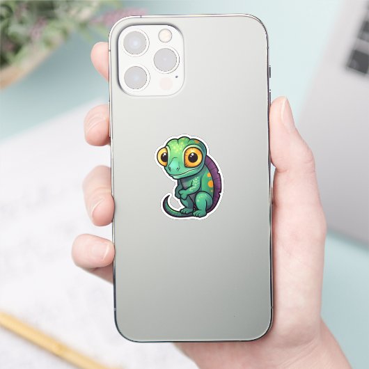Cartoon kameleon sticker (Telefoon)