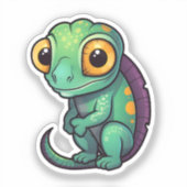 Cartoon kameleon sticker (Voorkant)