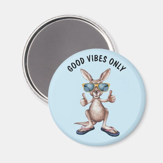 Cartoon Kangaroo Magneet (Voorkant / Achterkant)