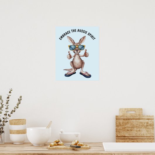 Cartoon Kangaroo Poster (Keuken)