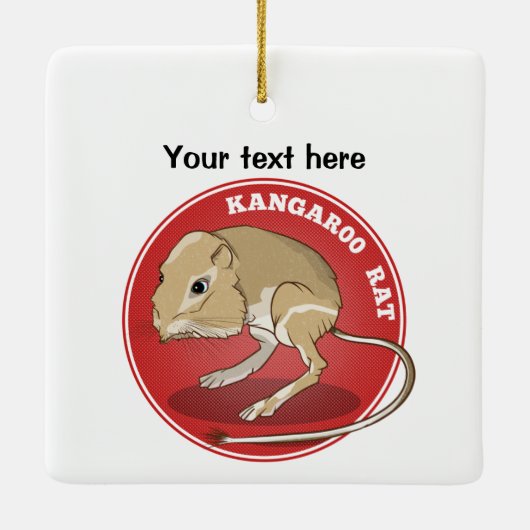 Cartoon Kangaroo Rat Keramisch Ornament (Achterkant)