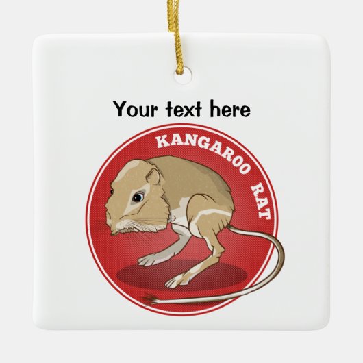 Cartoon Kangaroo Rat Keramisch Ornament (Voorkant)