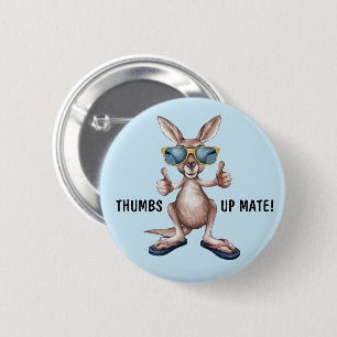 Cartoon Kangaroo Ronde Button 5,7 Cm