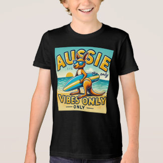 Cartoon Kangaroo Surfen Graphic T-shirt voor Beach