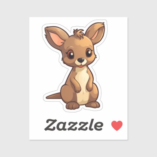 Cartoon kangoeroe sticker (Vel)