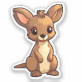 Cartoon kangoeroe sticker (Voorkant)