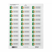 Cartoon Karakter Blond Meisje op Emerald Green Etiket (Full Sheet)