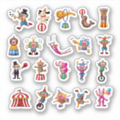 Cartoon Karakter Circus Set Sticker (Voorkant)